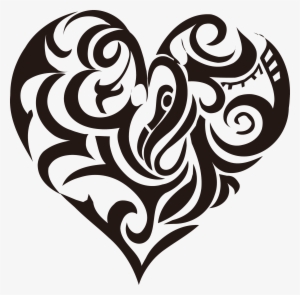Tribal Heart Print - Tribal Tattoo Designs