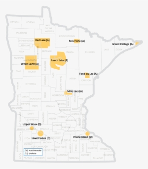 State Of Minnesota Map With Tribal Nations - Minnesota