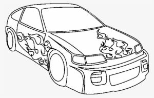 Car With Flames Coloring Page - Immagini Da Colorare Macchine