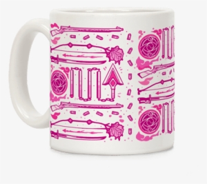 Madoka Magic Girl Weapons Pattern Coffee Mug - Madoka Magic Girl Weapons Pattern Tote Bag: Funny Tote