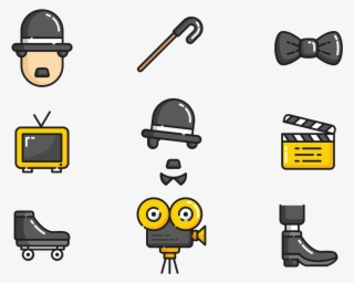 Charlie Chaplin Icons Vector - Cartoon