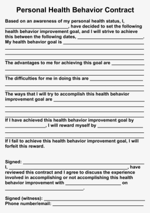 Blank Charts Behavior Contract Template For Kids D940a133 - Health