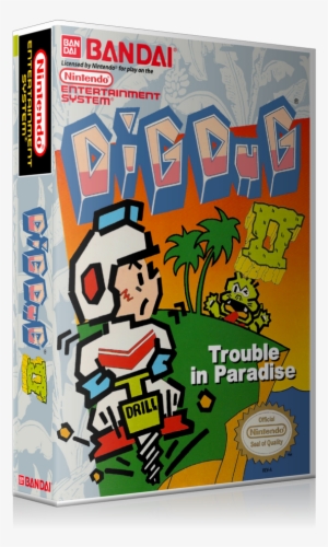 Nes Digdug 2 Retail Game Cover To Fit A Ugc Style Replacement - Dig Dug Ii Nes Nes