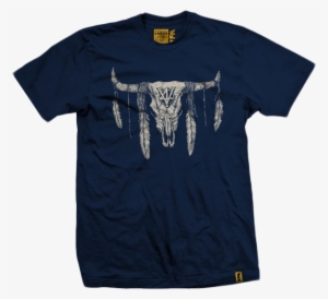 Cow Skull Navy - T Shirts