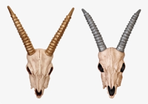Gazelle Skull-gold/silver - Boneyard Halloween Ram Head With Bronze Horns