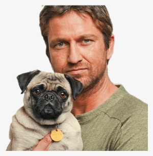 Gerard Butler With Dog Png - Gerard Butler