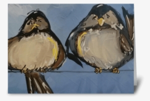 Birds On A Wire Greeting Card - Flightless Bird