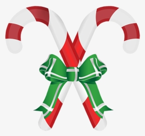 Candy Cane Ribbon And Bow Clipart - Candy Cane With Ribbon