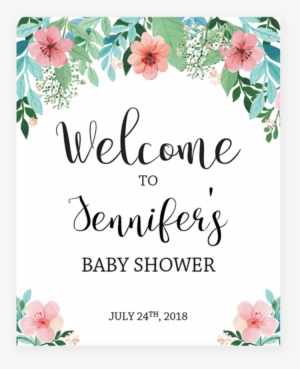 Floral Shower Welcome Sign Printable By Littlesizzle - Floral Baby Shower Invitation Templates