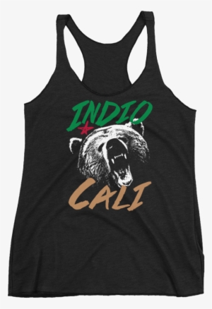 Indio Cali' Bear Womens Tri-blend Racerback Tank