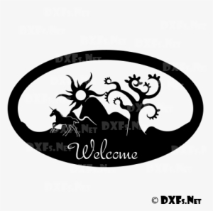 Unicorn Welcome Sign Design For Cnc Cutting - Computer Numerical Control
