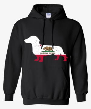 Dachshund California Flag Pullover Hoodie 8 Oz - Travis Scott Astroworld Jacket