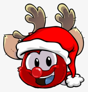 The Puffle Planet Reindeer 2 Red Nose - Club Penguin Christmas Puffle
