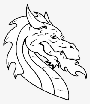 European Dragon Head Coloring Page - Cabeza De Dragon Dibujo