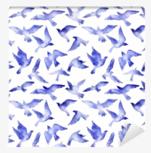 Flying Bird Silhouettes With Watercolor Texture Isolated - Gray Watercolor Bird Pattern On Sport Watch