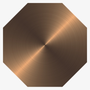 Octagon Flat Brushed Circular Copper Metallic Metal - Brown
