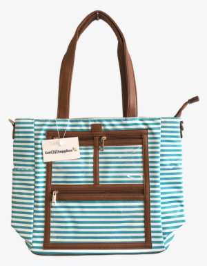 Turquoise And White Striped Essential Oil Designer - Birkin Bag