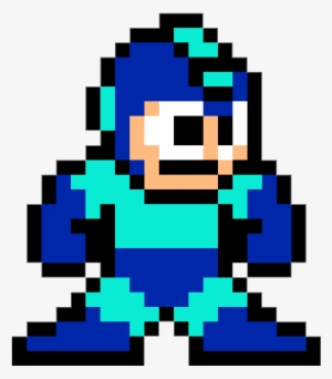 Megaman Pixel Art Minecraft Building Ideas - 8 Bit Video Game Character