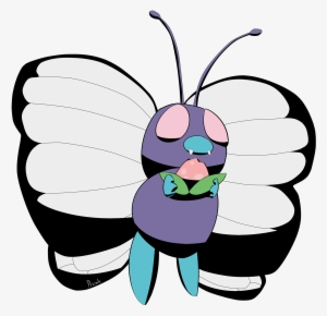 Butterfree Eating A Pecha Berry - Pokemon Butterfree Eating
