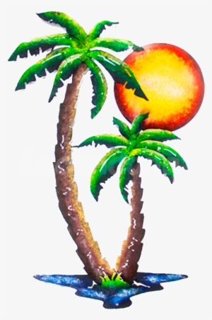 Palm And Sun Decorative - Palm Trees