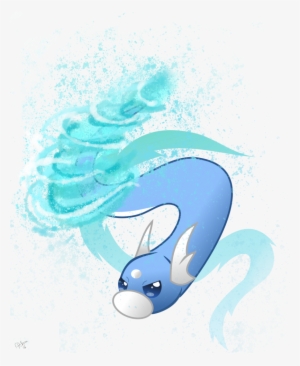 Dratini Used Aqua Tail By Fillydrawsilly - Cartoon