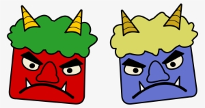 Clip Art Royalty Free Download Blue And Red Big Image - Oni Clipart