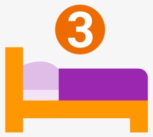 Three Beds Icon - Bed