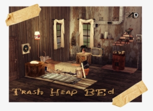 3t4 Trash Heap Bed - Sims 4 Old Mattress