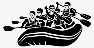 Graphic Cave On Twitter - Rafting Clipart Black And White