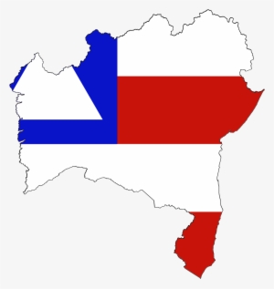 Flag In Map Of Bahia - Mapa Do Estado Da Bahia