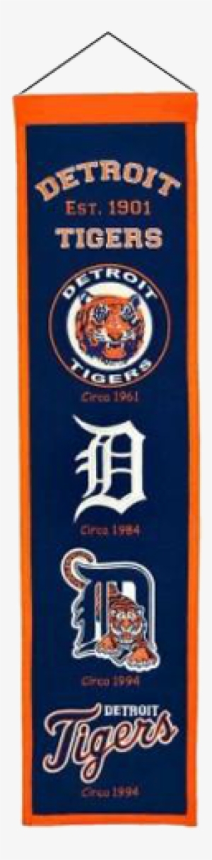 Detroit Tigers Logo Evolution Heritage Banner - Winning Streak Sports Detroit Tigers Wool Heritage