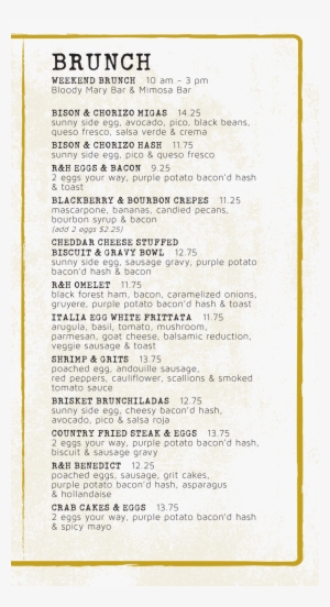 Brunch Menu Rh - Brunch