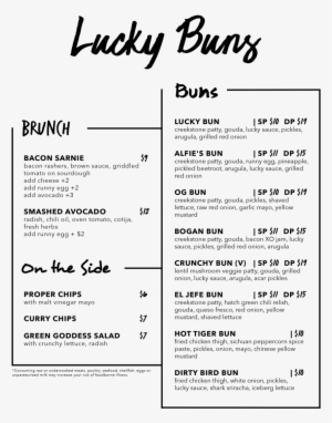 Luckybuns Brunchmenu Final2018 - Menu