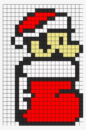 Mario Christmas Perler Bead Pattern / Bead Sprite - Christmas Mario Perler Beads