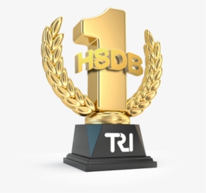 A Trophy Showing Hsdb As Number One Supported By Tri - First Place Trophy