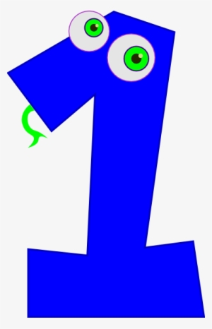 Blue Number One Clipart