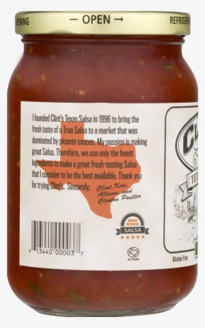 Clint's Texas Salsa, Medium - 16 Oz Jar