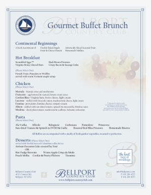 Brunch Menu - Bellport Country Club Price Per Plate