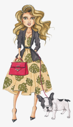 Hand Painted Hyena Beauty Png Transparent - Girl With Bulldog Tote Bag