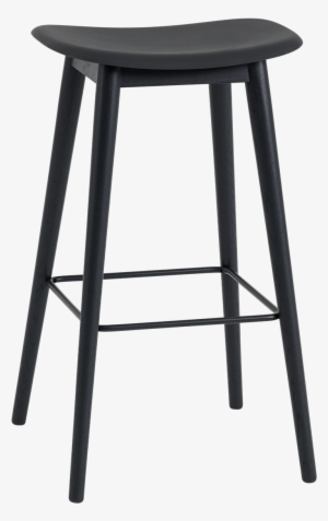 23650 Fiber Bar Stool Wood H75 Blackblack 1530530610 - Muuto Fibre Stool