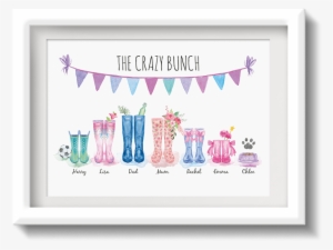 Family And Welly Boot Prints - Wellington Boot