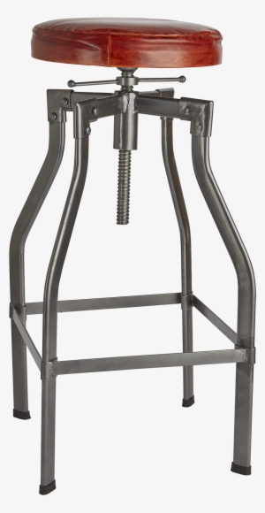 Turner Leather & Metal Adjustable Bar Stool - Retro Leather Metal Bar Stools