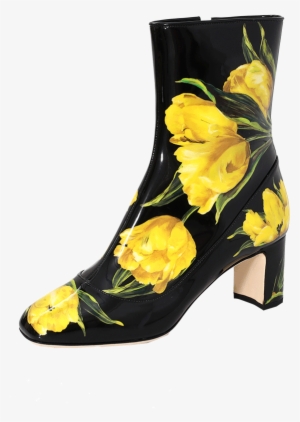 Dolce & Gabbana Tulip Print Patent Boot - Basic Pump