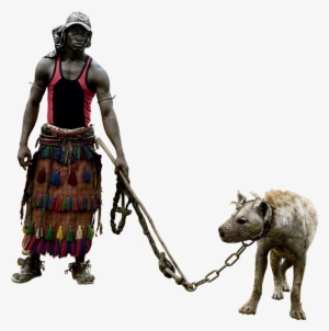 Animal & Personan African Man Leading A Hyena - Pieter Hugo Magnum