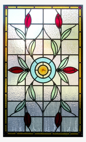 Intricate Floral Art Nouveau Stained Glass Panel - Stained Glass