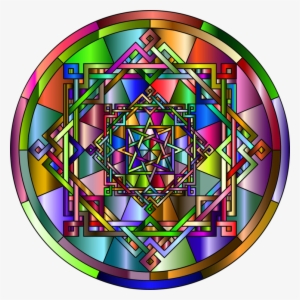 Stained Glass Symmetry Purple - Clip Art