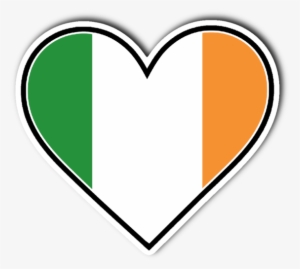 Irish Flag Heart Vinyl Die Cut Sticker - Die Cutting