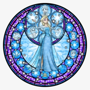 Elsa Stained Glass Vector By Akili Amethyst-d7c721b - ディズニー ステンド ガラス 風