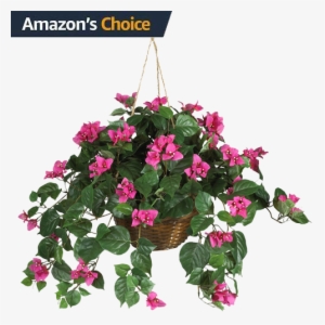 Nearly Natural Hanging Bougainvillea In Basket, With - Hidden Camera Flower