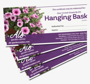 Stack Of Al's Hanging Basket Vouchers - Hanging Basket